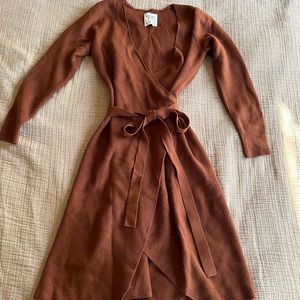 Wrap Midi Sweater Dress
